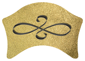 DABAN-601-BK-SH-GD Black Scroll Shimmer Gold